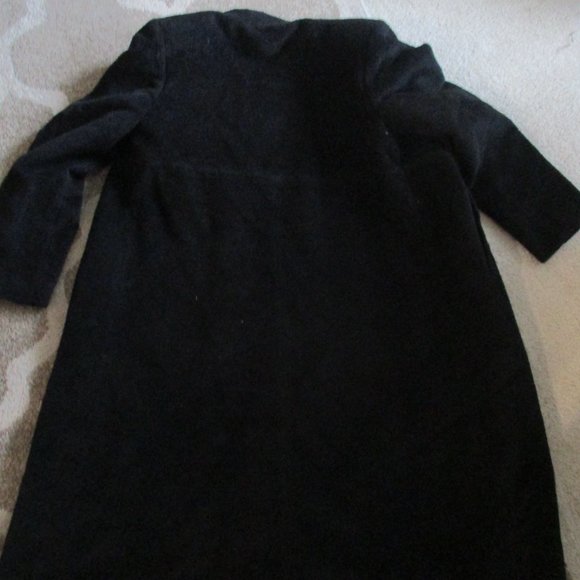 bert and mort classic black alpaca wool blend coat lined winter 8 s m - Picture 4 of 4